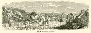 Ostia, havnebyen i det gamle Roma, Italia (gravering) av French School