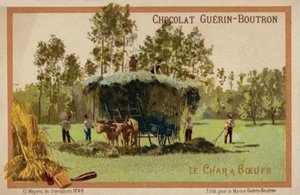 Oksevogn (chromolitho) av French School