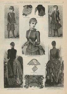 Side fra La Mode Illustree, 1885 av French School