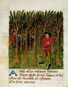Side fra «Passe temps Michault» av den franske poeten Michault le Caron dit Taillevent (1390/1395-1448/1458) 1400-tallet Chantilly, Musée Conde av French School