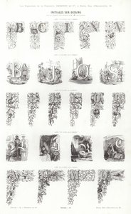Side fra typografiske vignetter (gravering) av French School