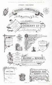 Side fra typografiske vignetter (gravering) av French School