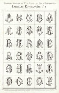 Side fra typografiske vignetter (gravering) av French School