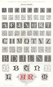 Side fra typografiske vignetter (gravering) av French School