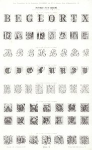 Side fra typografiske vignetter (gravering) av French School