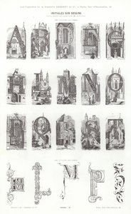 Side fra typografiske vignetter (gravering) av French School
