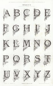 Side fra typografiske vignetter (gravering) av French School