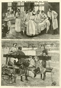 Malerier utstilt på Paris-salongen i 1895 (gravering) av French School