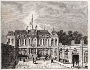 Elysee Palace i Paris - gravering i "La France illustrée: geografi, historie, statistisk administrasjon" av V.A. Malt-Brown. 1884 av French School