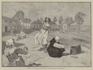 Paris, De gale kvinnene på Salpêtrièren (gravering) av French School