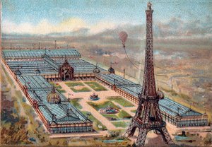 Paris. Universell utstilling fra 1889: Eiffeltårnet. av French School