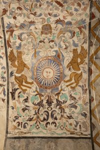 Sognekirke (Vår Frue av Solers kirke). Interiør. Skipene. Veggmalerier. Detalj. Det 16. århundre (?). av French School