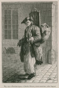 Parisian Types, Charles Minart, Street Musician; etter Ingouf av French School