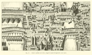 Sentral del av Cite, ifølge billedvevplanen, ca 1540 av French School