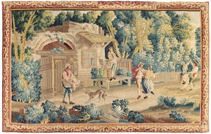 Pastoralt tapet, Aubusson, midten av 1700-tallet av French School