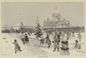 Skating på Neva (gravering) av French School