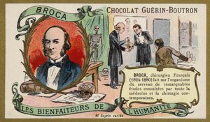 Paul Broca , fransk lege, anatom og antropolog (chromolitho) av French School