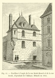 Paviljong på hjørnet av rue Saint-Benoit og rue Jacob, avhengig av klosteret, revet i 1850 av French School