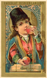 Fersken fra Persia (chromolitho) av French School