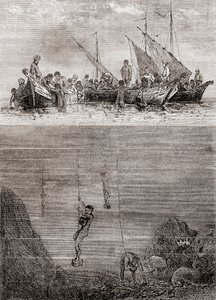 Perledykkere utenfor kysten av øya Ceylon på 1700-tallet, fra 