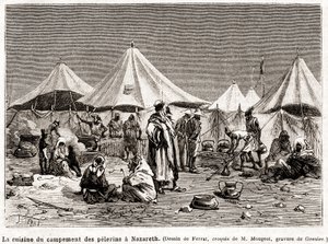 Penitens pilegrimsreise til de hellige steder fra 25. april til 8. juni 1882 (gravering) av French School