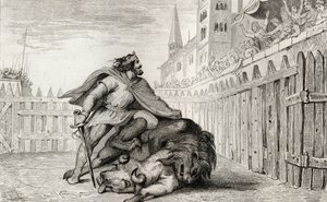 Pepin III (714-68) the Short with the Lion and the Bull, fra 