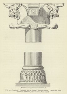 Persepolis, Hypostyle hall of Xerxes, Eastern portico, Capital og base av French School