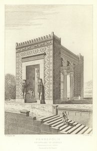 Persepolis, Propylaea of Xerxes, Perspektivvisning, restaurert av Ch Chipiez av French School