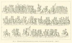Chatelet-ansatte som utgjorde en del av kavalkaden, da Louis XIV entret Paris av French School
