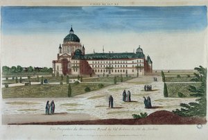 Perspektiv utsikt over Val-de-Grace klosteret fra hagene av French School