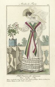 Petit Courrier des Dames, Rue Meslee nr. 25, fra Modes de Paris, pub. 1824 (farget gravering) av French School