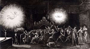 Phantasmagoria, fra Scientific and Anecdotal Recreational Memoirs av Etienne Gaspard Robertson (1763-1837), Paris, 1831 av French School