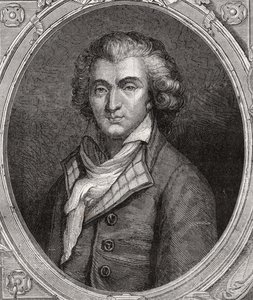 Philippe Francois Nazaire Fabre D'Eglantine, fra 'Histoire de la Revolution Francaise' av Louis Blanc (1811-82) (gravering) av French School