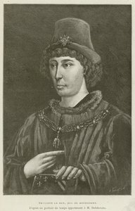 Philippe Le Bon, hertug av Burgund (gravering) av French School