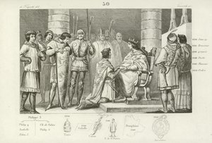 Philippe VI av Valois hyller Edvard III av England, men bare som hertug av Aquitaine av French School