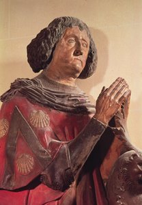 Philippe de Commynes (1447-1511) fra graven hans (polykrom stein) av French School