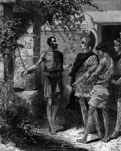 Phocion (Phokion) (402 BC - 318 BC) is an Athenian strategy and orator receiving the envoys of Alexander the Great after the victory of Arbelles. av French School