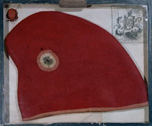 Frygisk hette med rød, hvit og blå kokarde fra perioden med den franske revolusjonen (filt) av French School