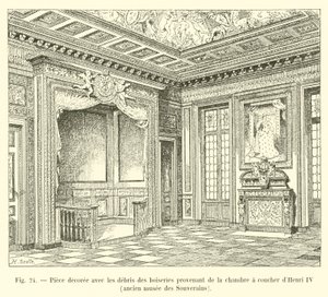 Rom dekorert med treverk fra soverommet til Henri IV, tidligere Sovereigns Museum av French School