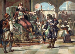Pierre Porcon de La Barbinais, captain of frigate, was taken prisoner by the dey of Algiers. He sent him to bargain with King Louis XIV the treatment of French captives in Algeria and the peace agreements. The king refused the proposals, and the Breton com av French School