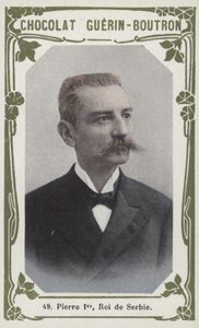 Peter den første, konge av Serbia (farget bilde) av French School