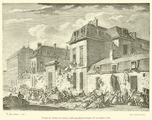 Plyndringen av Hotel de Castres, Faubourg Saint-Germain, 13. november 1790 av French School
