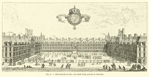 Royal Square i 1645; faksimile av en gravering av Sylvestre av French School