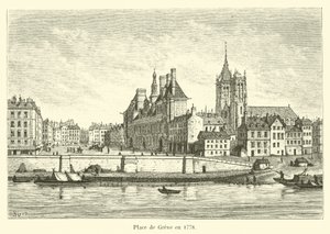 Place de Greve i 1778 av French School