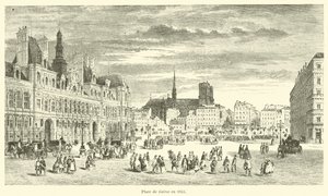 Place de Greve i 1855 av French School