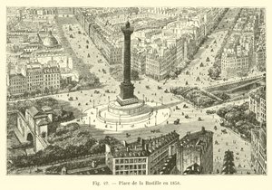 Place de la Bastille i 1858 av French School