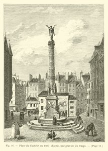 Place du Chatelet i 1807; fra en gravering av tiden av French School