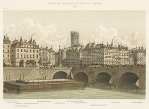 Place du Chatelet og Pont au Change, 1830 av French School