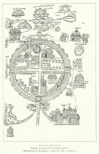 Plan De Jerusalem (gravering) av French School