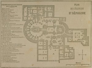 Plan for Den hellige gravs kirke, Jerusalem av French School